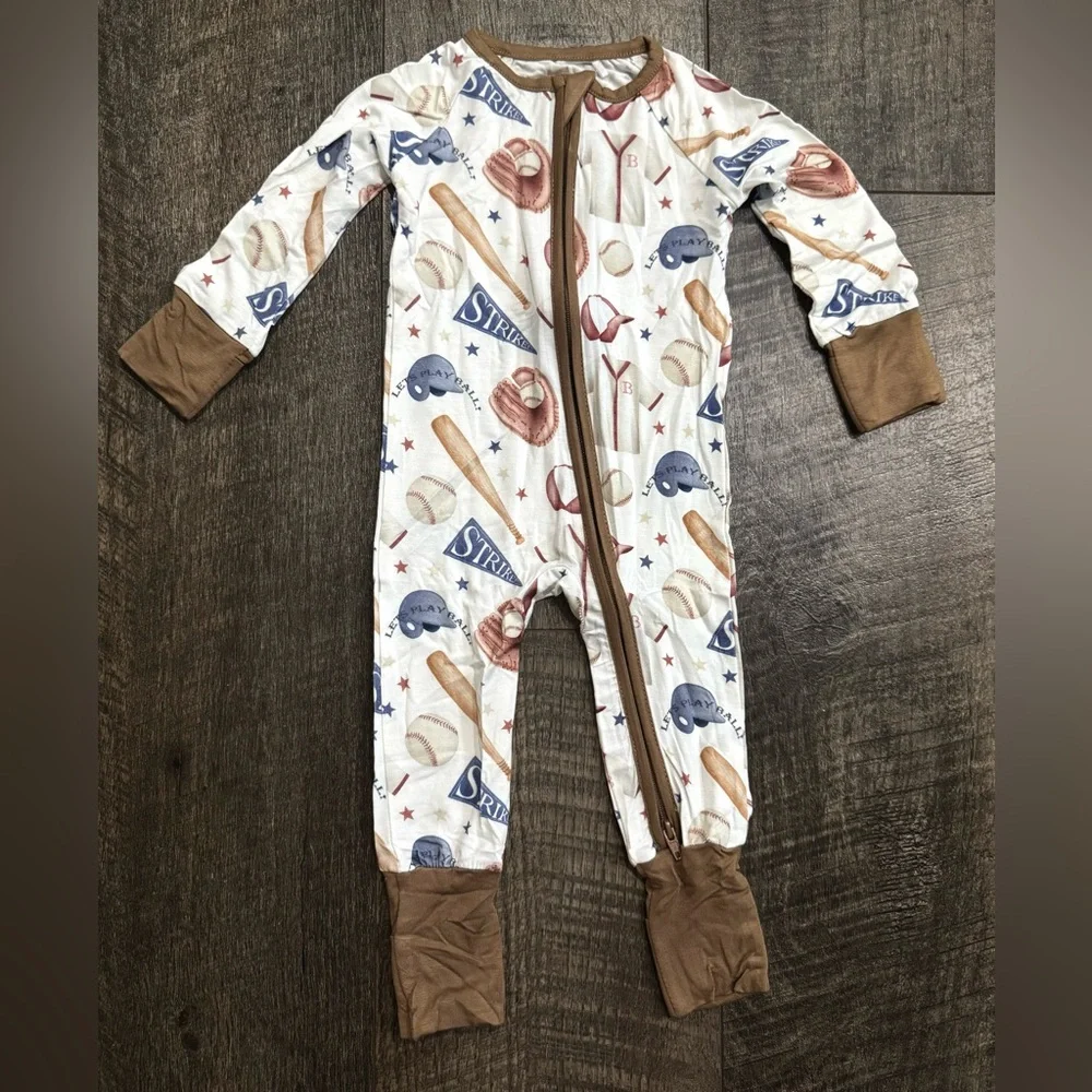Bamboo Baby Sleepie Zippy Sports Baseball Print 18-24 month